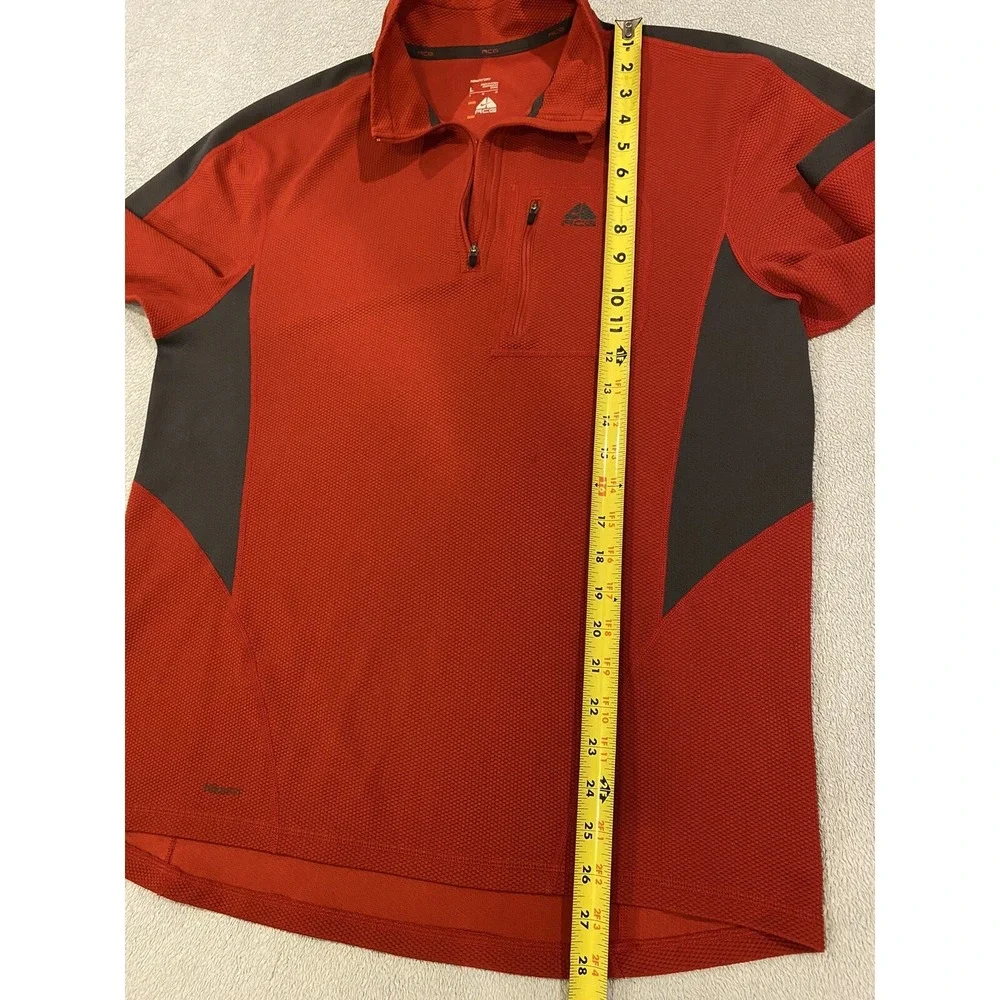 Nike‎ ACG FitDry  1/4 Zip  Pullover Top Womens Large Red Long Sleeve **Stains